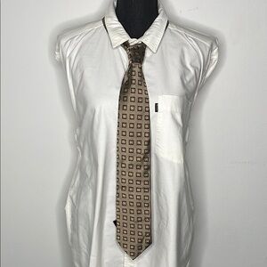 JOS. A. BANK Brown Geometric Patterned Tie